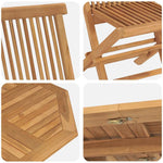 Garden Dining Set Folding 5 pcs Brown Solid Teak wood 3385969