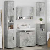 Bathroom Furniture Set with Drawer 5 pcs Concrete Grey 3393066