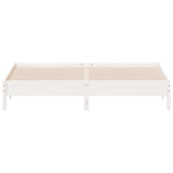 Bed Frame without Mattress White 200x200 cm Solid Wood Pine 842683
