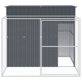 Dog House with Run Anthracite 214x253x181 cm Galvanised Steel 3189119