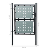 Black Single Door Fence Gate 100x200 cm 141689