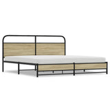 Metal Bed Frame without Mattress Sonoma Oak 200x200 cm 3318692