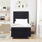 Box Spring Bed with Headboard Black 100 x 200 cm Fabric 3339520
