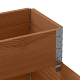 3-Tier Raised Bed Brown 120x80 cm Solid Wood Pine 4010312
