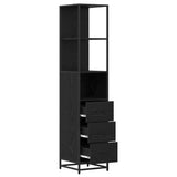 Bathroom Furniture Set with Drawer Black Oak 35 x 37.5 x 166 cm 883600