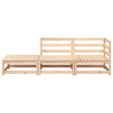 Garden Sofa with Footstool 2-Seater Solid Wood Pine 837970