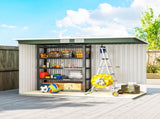 9ft x 4ft Metal Garden Shed, Outdoor Tool House with Foundation Kit, Ventilations and Double Doors, T3398P377666