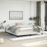 Bed Frame without Mattress White 193x203 cm King Faux Leather 347284