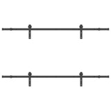 Sliding Door Hardware Kit 213,5 cm Steel Black 3295724