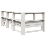 Bookcase Bed without Mattress White 75x190 cm Small Single Solid Wood Pine 3324407