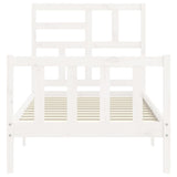 Bed Frame without Mattress White Small Single Solid Wood Pine 3193037