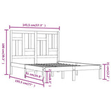 Bed Frame without Mattress Solid 140x190 cm Wood Pine 3104523