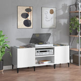 Record Cabinet High Gloss White 121x38x48 cm Engineered Wood 831935