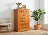 Chest of Drawers Natural 45 x 35 x 100.5 cm Solid Mahogany Wood 42009933