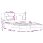 Bed Frame without Mattress Brown Oak 150x200 cm King Size Engineered Wood 4107000