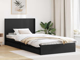 Bed Frame with Storage and Headboard Black 90 x 190 cm 3414062