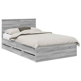 Bed Frame with Drawer Grey Sonoma 120 x 190 cm Engineer Wood 3408003