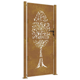 Garden Gate 100x175 cm Corten Steel Tree Design 153164