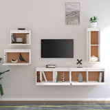 TV Cabinets 5 pcs White Solid Wood Pine 3100260