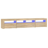 TV Cabinet with LED Lights Sonoma Oak 210x35x40 cm 3152732