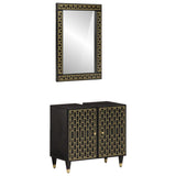2 Piece Bathroom Furniture Set Solid Wood Mango 3206325