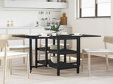 Dinning Table 122 x 80 x 76.5 cm Engineered Wood Black Oak 8006037