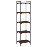 Bookcase 5-Tier Brown Oak 40x30x154 cm Engineered Wood 837641