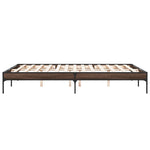 ZNTS Bed Frame Brown Oak 150x200 cm King Size Engineered Wood and Metal 845015