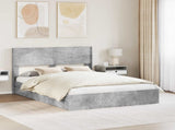Bed Frame with Storage and Headboard Concrete Grey 150 x 200 cm 3414374