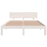 ZNTS Bed Frame without Mattress White Solid Wood Pine 140x200cm 810496