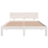 Bed Frame without Mattress White Solid Wood Pine 140x200cm 810496
