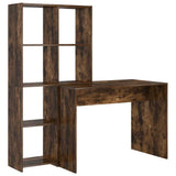Desk with Shelf Smoked Oak 138.5 x 55 x 143 cm Engineered Wood 3337253