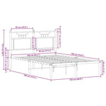 Bed Frame without Mattress Brown Oak 120x190 cm Small Double Engineered Wood 4106838