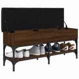 Shoe Bench Brown Oak 102x32x45 cm Engineered Wood 835181