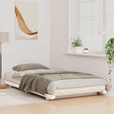 Bed Frame White 90 x 210 cm Solid Pine Wood 873104