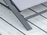3 Pieces Lounge Chair Set Metal Frame Garden Outdoor Recliner Sunbathing Chair with Table, Light T3398P314692