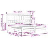 ZNTS Bookcase Bed without Mattress Wax Brown 180x200 cm Super King Solid Wood Pine 3308875