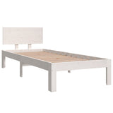 ZNTS Bed Frame without Mattress White 75x190cm Small Single 810456