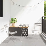 Garden Folding Chair Folding 2 pcs Beige 42 x 46 x 82cm Metal 42002959