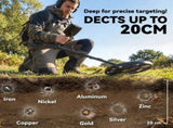 Metal Detector for Adults, IP68 Waterproof Search Coil with LCD Display, 5 Modes Gold Detector with T3398P550009