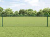 Welded Wire Fence with Posts 10 x 0.8 m PVC-Coated Steel Green 3336442