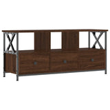 TV Cabinet Brown Oak 102x33x45 cm Engineered Wood&Iron 831792