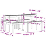 Picnic Table 160x134x75 cm Impregnated Wood Pine 832566