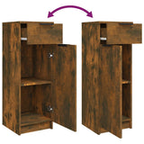 3 Piece Bathroom Cabinet Set Smoked Oak Engineered Wood 3115873