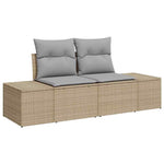 Garden Sofa with Cushion Beige 123 x 62 x 69cm Poly Rattan 42006805