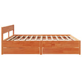 Bed Frame without Mattress Wax Brown 200x200 cm Solid Wood Pine 3301739