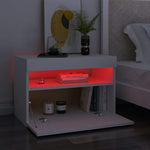Bedside Cabinet & LED Lights 2 pcs White 60x35x40 cm Engineered Wood 3082775