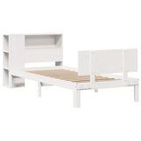 Bookcase Bed without Mattress White 100x200cm Solid Wood Pine 3322649
