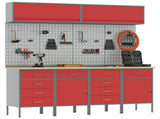 Work Cabinet Set with Drawer with Storage Manual 10 pcs Red 3321493