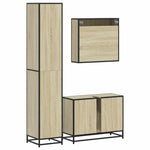 3 Piece Bathroom Furniture Set Sonoma Oak Engineered Wood 3301121